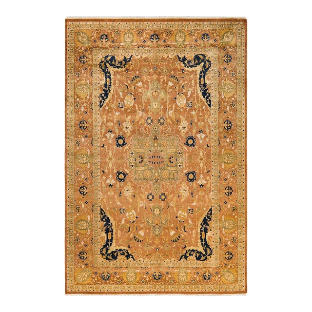Mogul, One-of-a-Kind Hand-Knotted Area Rug - Brown, 6' 1" x 9' 1" For Sale