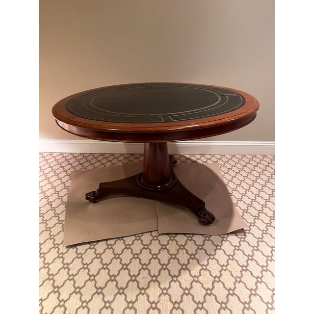 19th Century Mahogany Round Table With Hand Carved Feet For Sale - Image 4 of 6