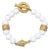 Vintage 1980s Signed Givenchy Goldtone & White Resin Leaf Toggle Bracelet For Sale