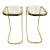 1980s Postmodern Contemporary Brass & Glass Cantilever Drink Tables - A Pair For Sale