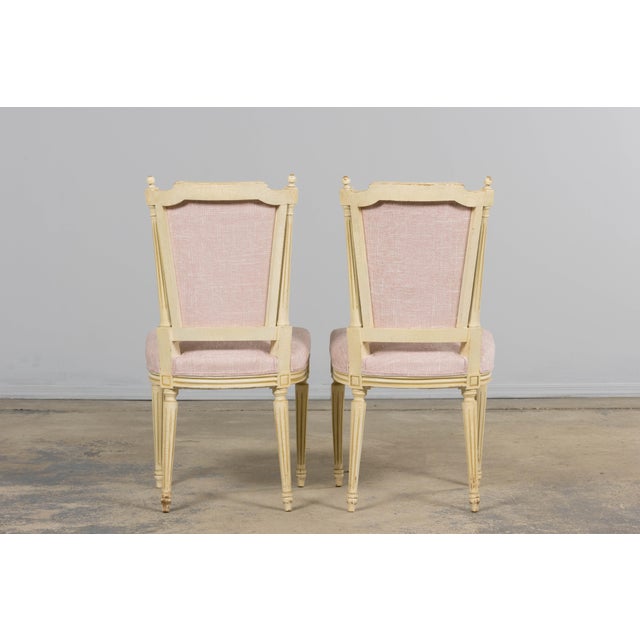 Antique French Louis XVI Style Painted Dining Chairs in Blush Pink - Set of 6 For Sale - Image 18 of 18
