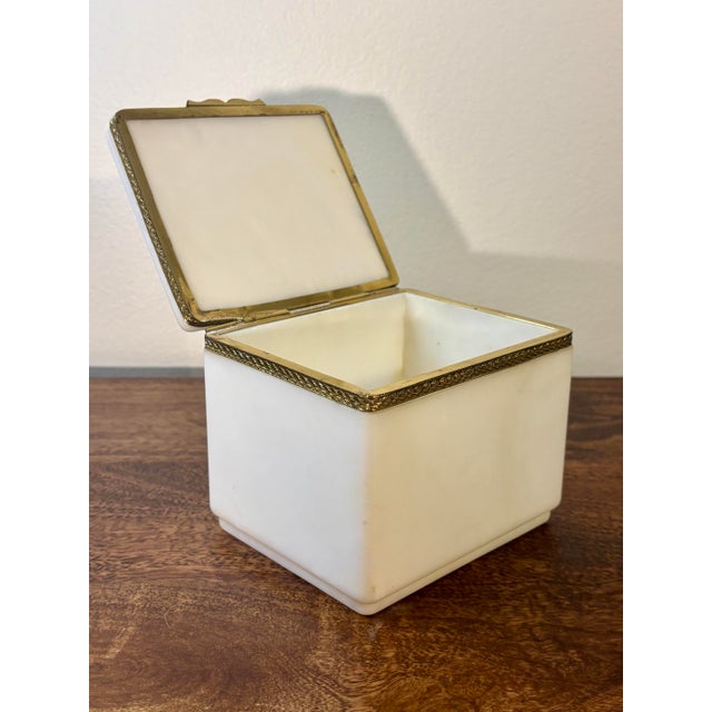 Mid-Century Modern Vintage 1950s Italian Alabaster Lidded Box - Hand Carved Signed For Sale - Image 3 of 9