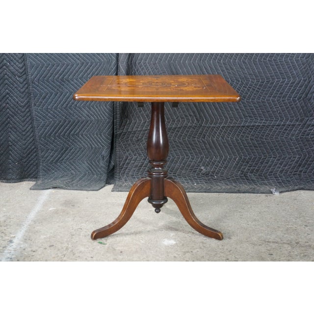 Late 19th Century Antique Victorian Mahogany Tilt Top Table Marquetry Inlay Green Man Tripod Stand For Sale - Image 5 of 17