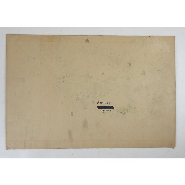 Late 19th Century 1890 Carmel Mission Watercolor Painting For Sale - Image 5 of 5