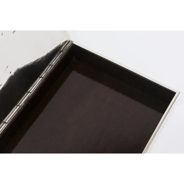 Vintage Sterling Silver and Rosewood Hinged Box by Tane With Greco Aztec Design, MCM For Sale In Miami - Image 6 of 10