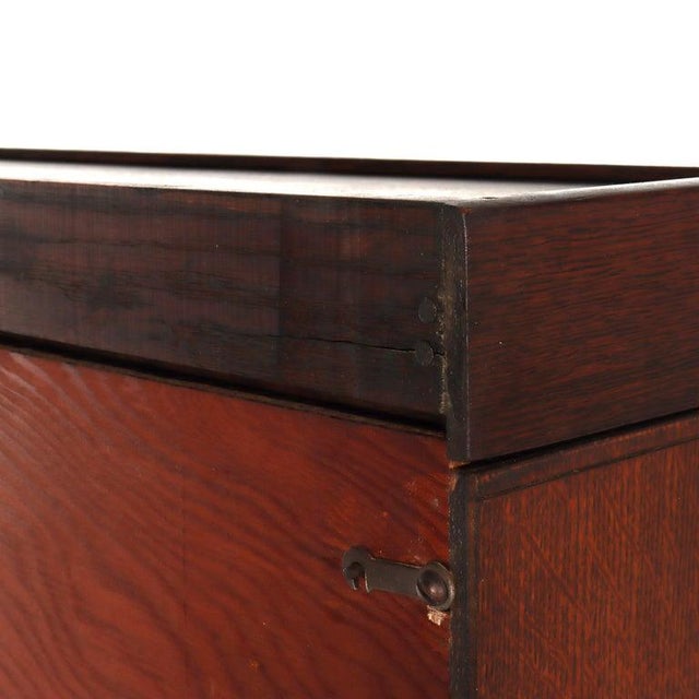 Arts & Crafts Lundstrom Quarter Sawn Oak Stack Barrister Bookcase C1910 For Sale - Image 12 of 15