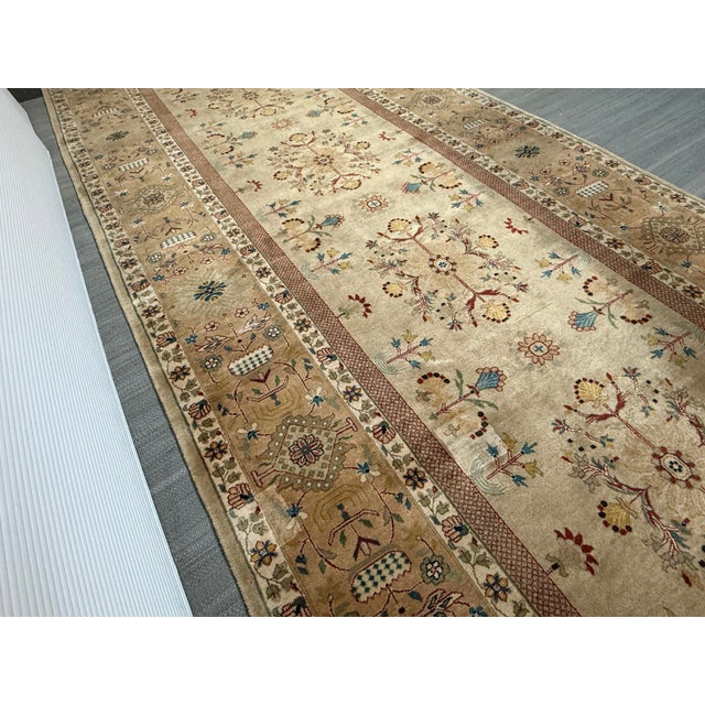 5ft × 24ft 10in Oushak Hand Knotted Wool Runner Rug For Sale - Image 9 of 12