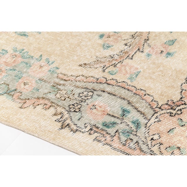 1950s Natural Vintage Turkish Area Carpet For Sale - Image 5 of 10