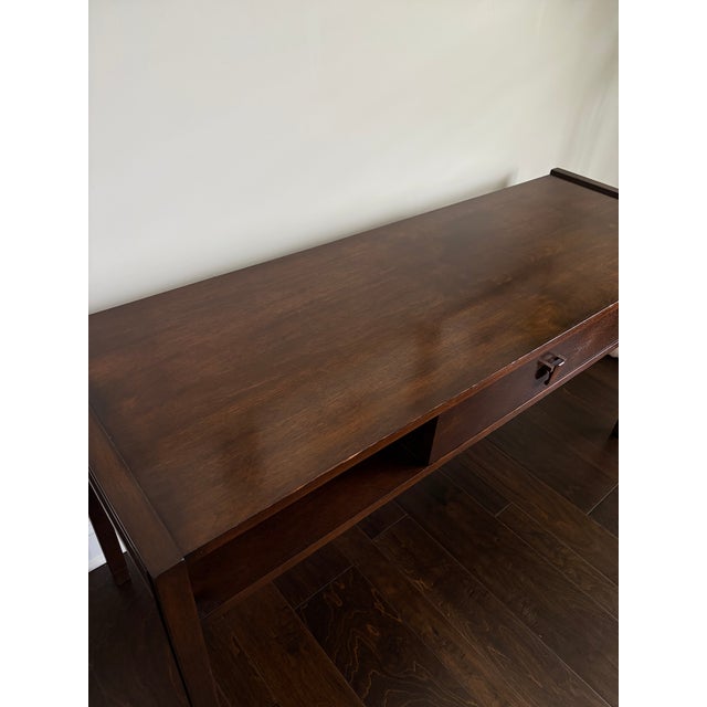 Mid 20th Century Edward Wormley for Dunbar Mid-Century Walnut Console Table With Drawer For Sale - Image 5 of 12