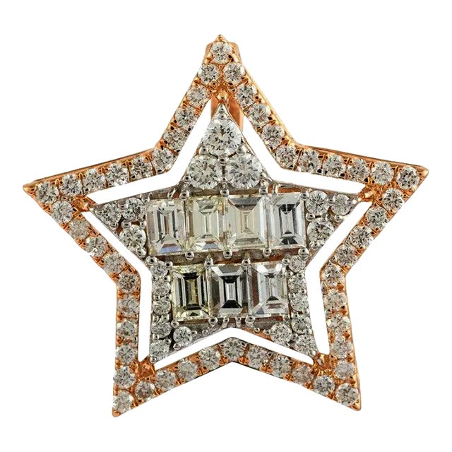 Art Deco Art Deco 1.15ct Diamond Cluster Star Pendant for Christmas by VRJewels For Sale - Image 3 of 8