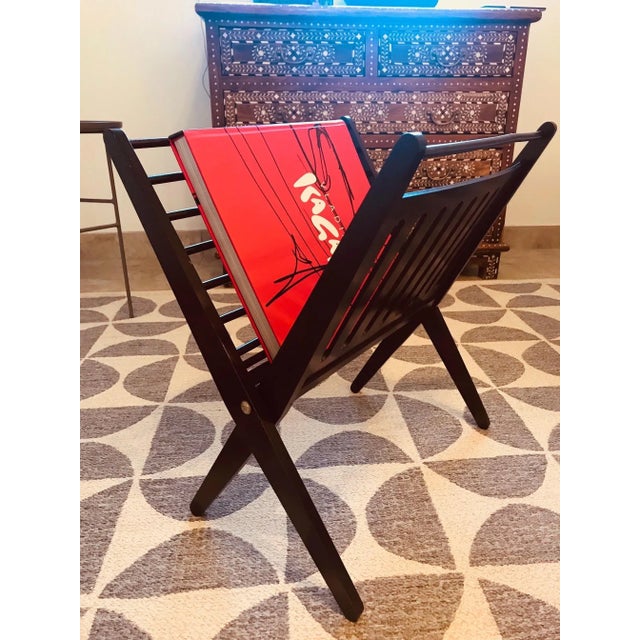 Mid-Century Modern Danish Modern Magazine Stand in Dark Brown Beechwood, 1950s For Sale - Image 3 of 13