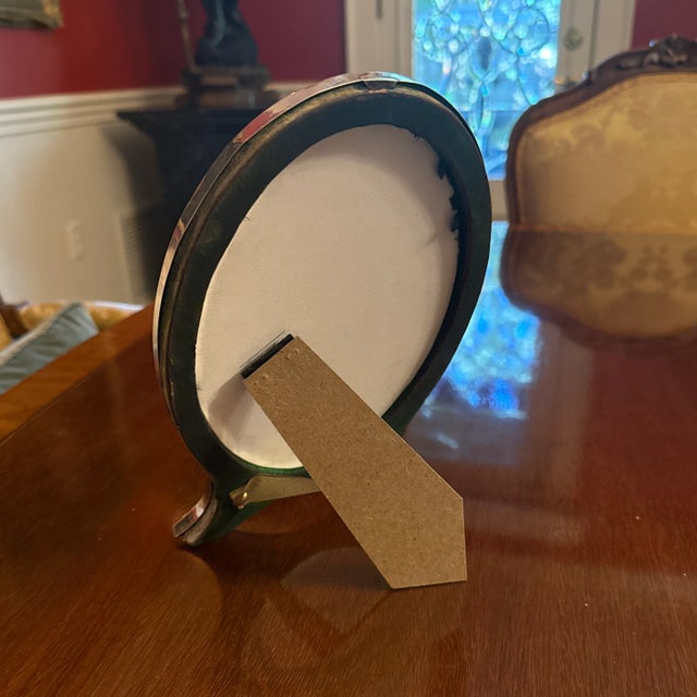 Antique Sterling Silver Oval Picture Frame For Sale - Image 6 of 8