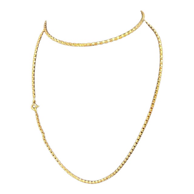 18 Karat Yellow Gold 6.2 Gm, Bubble Chain, 1.9 Mm Necklace, 23 " Long For Sale