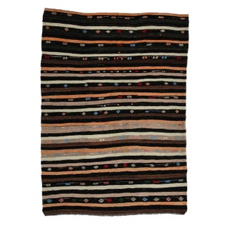 Vintage Striped Turkish Kilim Rug- 7′3″ × 10′2″ For Sale