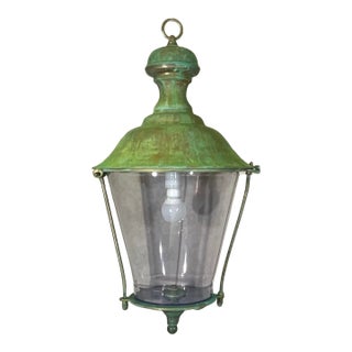 Solid Brass Hanging Lantern - 28” H X 15” W For Sale