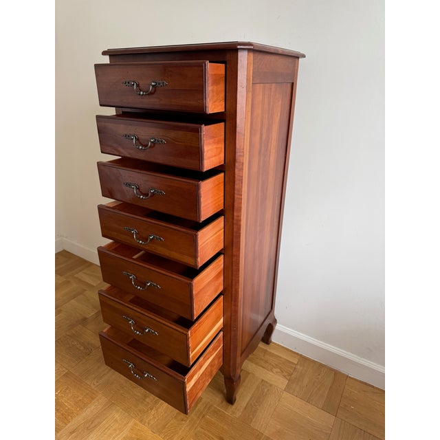Ethan Allen “Maison” Cherry Semainier / Lingerie Chest – 7 Drawers, Made in Usa For Sale In New York - Image 6 of 16