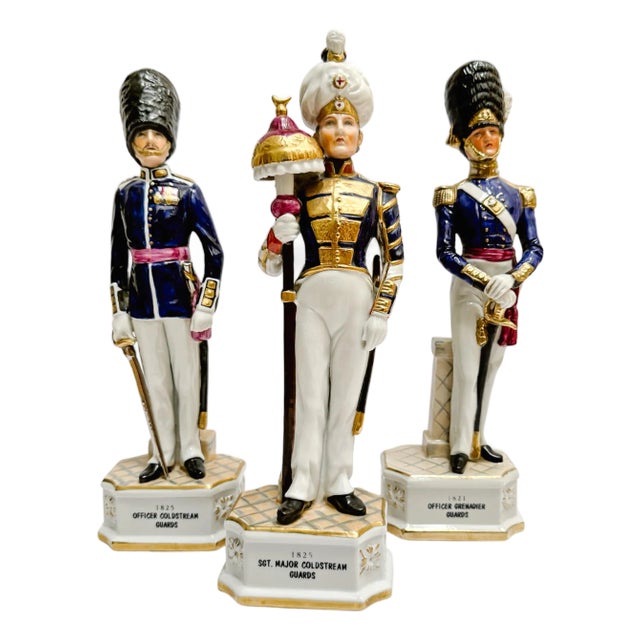 Vintage Royal Crown Devon British Military Guards Porcelain Figurines - Set of 3 For Sale