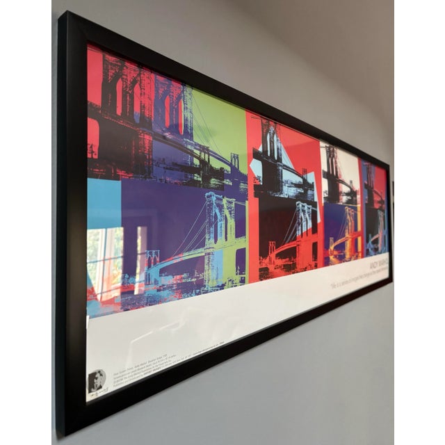 Andy Warhol Andy Warhol Foundation “Brooklyn Bridge” Framed Limited Edition Poster Print For Sale - Image 4 of 6