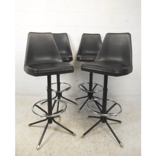 MidCentury Modern Swivel Bar Stools Set of 4 Chairish