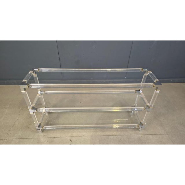 Chrome and Acrylc Glass Console Table, 1970s For Sale - Image 13 of 14
