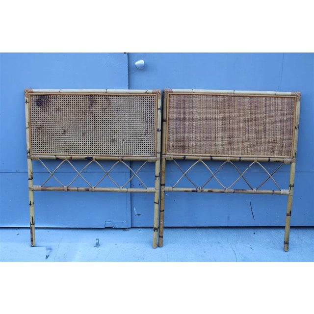 Italian Bamboo Bed Headboard, 1960s For Sale - Image 8 of 9