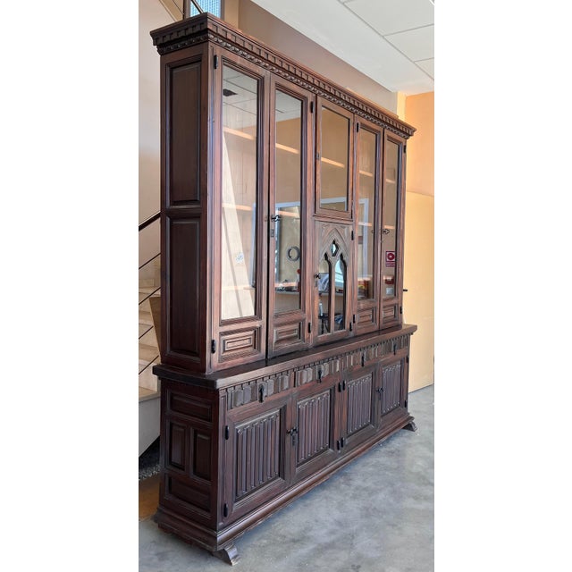 19th Century French Large Empire Period Bookcase or Church Cupboard For Sale - Image 4 of 18