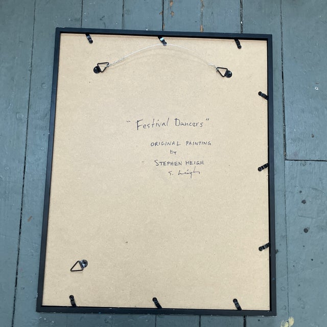 Abstract Contemporary Original Abstract Painting by Stephen Heigh “Festival Dancers” For Sale - Image 3 of 3