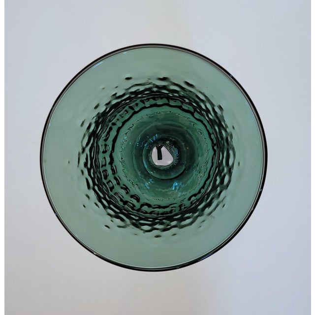Mid Century Textured Blenko Footed Vase For Sale - Image 6 of 11