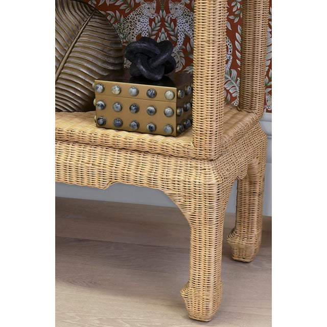 Tan Matthew Izzo Home - Cavalier Ming Style Woven Rattan Five Shelf Etagere For Sale - Image 8 of 9