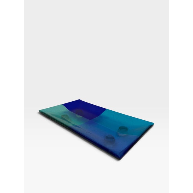 Early 21st Century Signed Outi Turpeinen for Nuutajärvi Finnish Fused Art Glass Platter For Sale - Image 5 of 8
