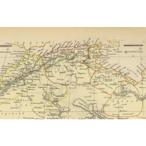 Antique Map of Africa with Insets of Mauritius, Reunion and Natal, 1882 For Sale - Image 4 of 9