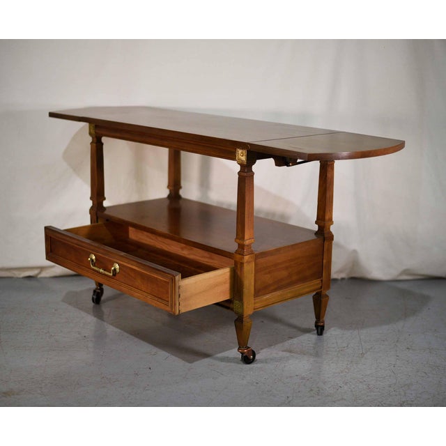 Transitional Vintage Transitional Bar Cart by Thomasville For Sale - Image 3 of 11