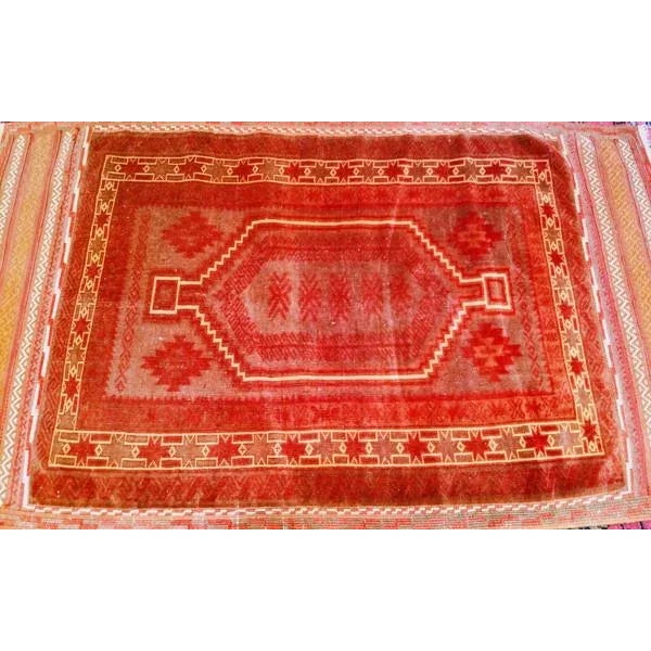 Antique Baluch Tribal Area Rug, Wool Pile, Geometric Design For Sale - Image 12 of 12