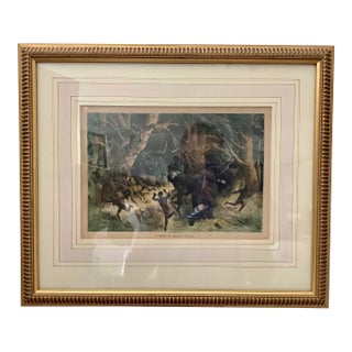 Charge of African Buffalo Lithograph For Sale