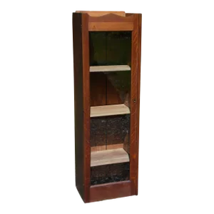 Antique Solid Oak Glass Front Chimney Cabinet Bookcase Display Case Cupboard