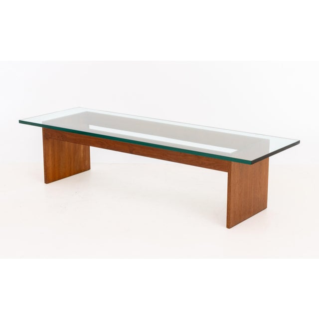 Mid 20th Century Glass Top Teak Coffee Table For Sale - Image 5 of 8