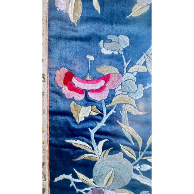 Textile Antique Framed Chinese Silk Panel (Qing Dynasty) For Sale - Image 7 of 8