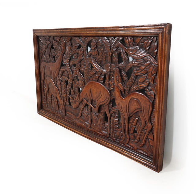 Art Deco French Oak Pierced Carving Wall Panel, 1925 For Sale - Image 3 of 15