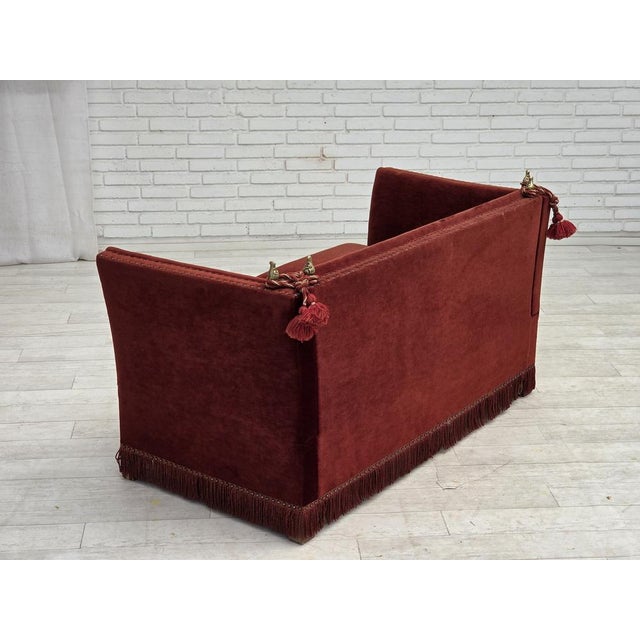 Danish 2-Seater Drop Arm Spanish Sofa in Furniture Velour, 1970s For Sale - Image 15 of 18