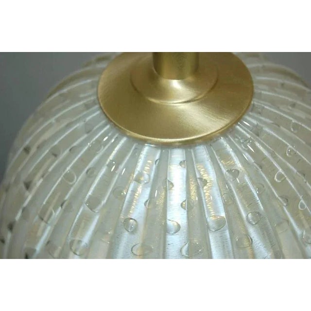 Murano Glass Sphere Lamps White Gold For Sale In Little Rock - Image 6 of 10