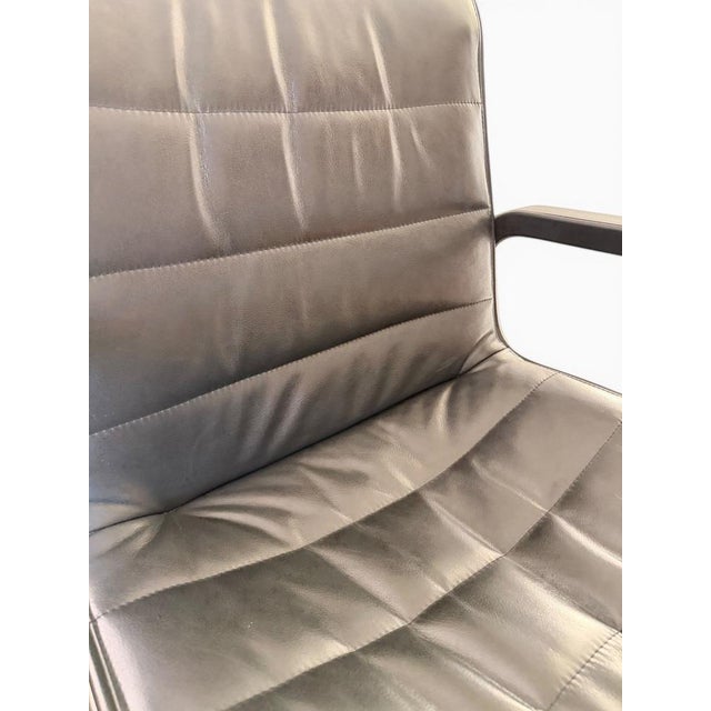 Vintage Sapper Office Chairs in Black Leather on Glides by Richard Sapper for Knoll, 1979, Set of 2 For Sale - Image 9 of 14