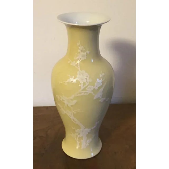 Chinese Art Deco Porcelain Yellow Vase For Sale - Image 10 of 11