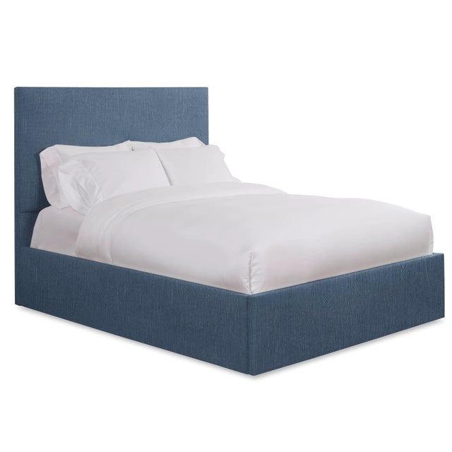 Casa Cosima Hadley Twin Headboard, Navy Linen For Sale - Image 4 of 5