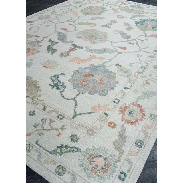 Gray Turkish Oushak Rug 9'4" x 12'11" #20385 For Sale - Image 8 of 8