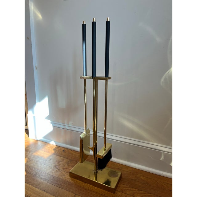 Mid Century Danny Alessandro Brass and Enamel Fireplace Tools For Sale In New York - Image 6 of 10