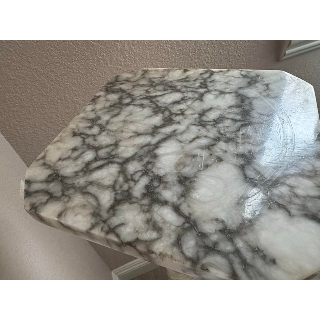 Vintage Marble Alabaster Column Pedestal For Sale - Image 4 of 8