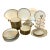 Raynaud Limoges Arès 46-Piece Table Prestige Porcelain Set for 12, Hand-Gilded Gold, Luxury French Dinnerware For Sale