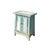 Distressed Pale Blue Stone Top Doors Slayed Legs End Table Nightstand For Sale - Image 4 of 5
