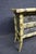 Mid-century Chinoiserie console chest with two drawers and a faux bamboo frame. The case features a hand-painted olive...