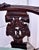 Wood Carved Mahogany Corner Chair Vintage Renaissance Style Figural Face Upholstered For Sale - Image 7 of 17